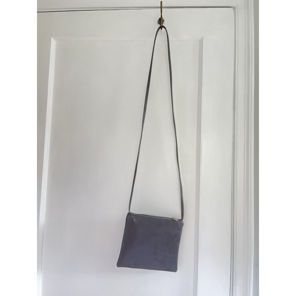 Crystalyn Kae Gray Vegan Leather Crossbody‎ Bag Floral Lining Minimalist Luxe - Picture 9 of 12